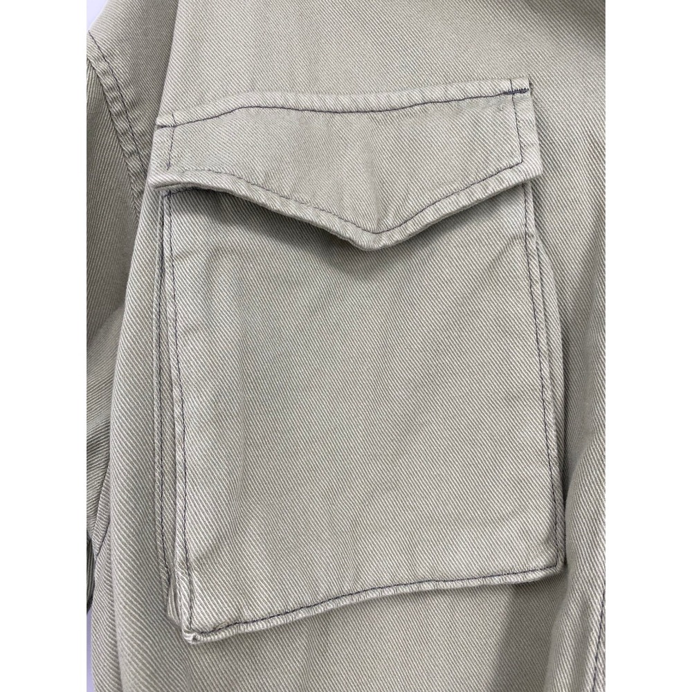 Topshop Womens‎ Olive Green Belted Shirt Jacket UK M US 8-10 Utility Pockets - Picture 3 of 8